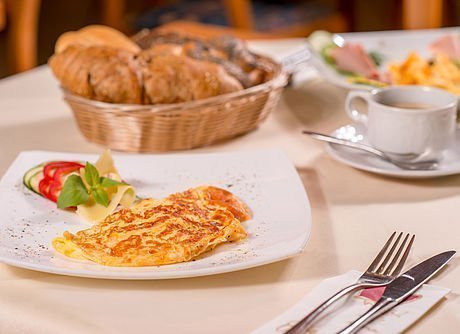 Eigericht zum Frühstück im Hotel Stoiser Graz
